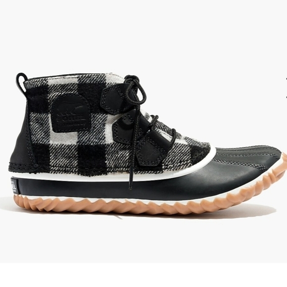Sorel Women Madewell X Out N About Ankle Plaid Duck Saltwater Boots shoe - Picture 1 of 13